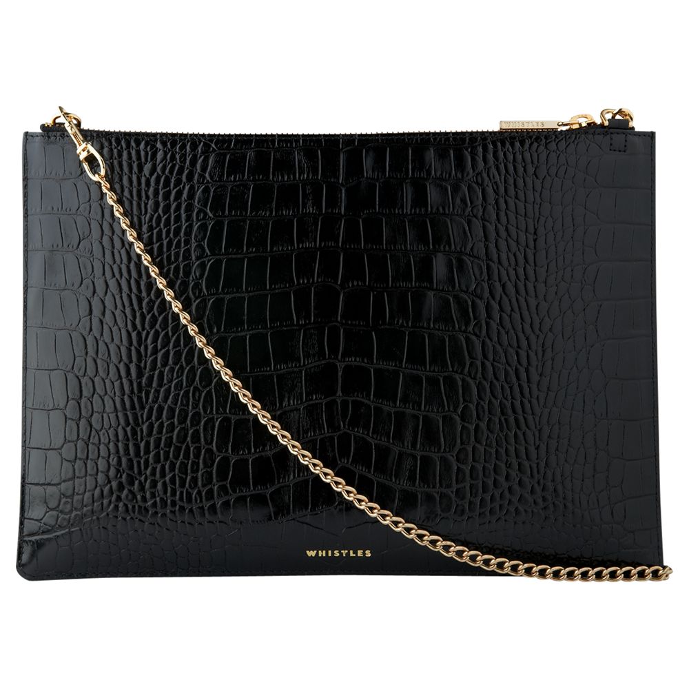 whistles black clutch