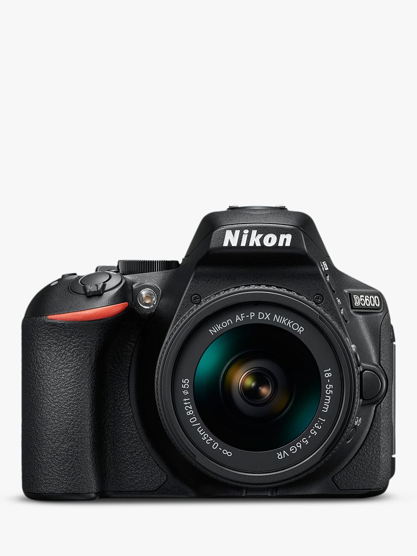Nikon D5600 Digital SLR Camera with 18-55mm VR Lens, HD 1080p, 24.2MP, Wi-Fi, Optical Viewfinder, 3.2 Vari-Angle LCD Touch Screen, Black