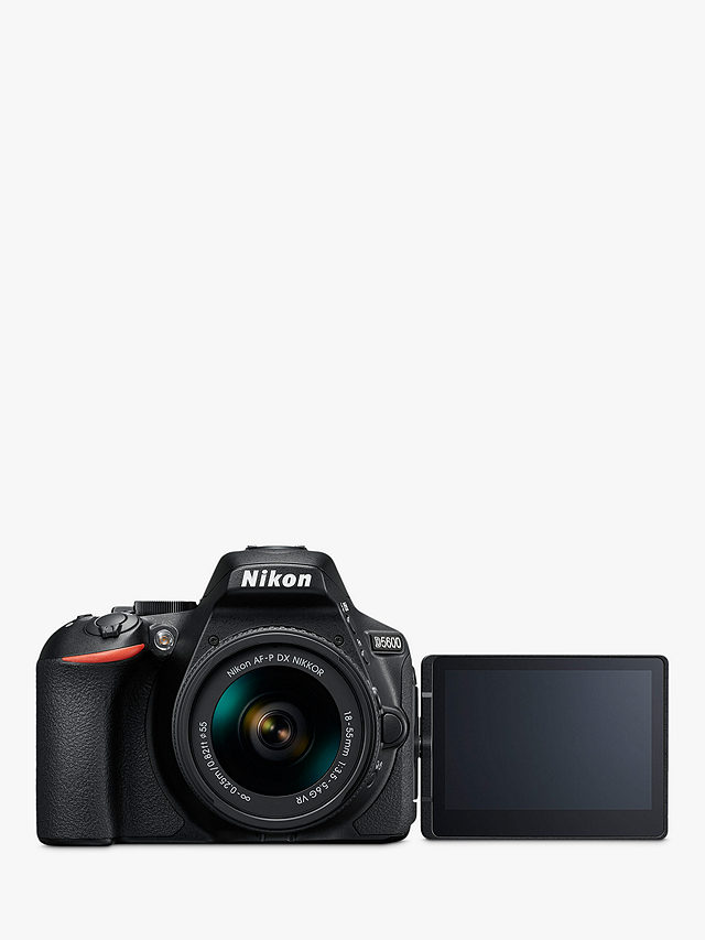 Nikon D5600 Digital SLR Camera with 18-55mm VR Lens, HD 1080p, 24.2MP, Wi-Fi, Optical Viewfinder, 3.2" Vari-Angle LCD Touch Screen, Black