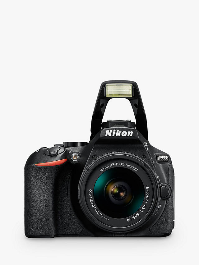 Nikon D5600 Digital SLR Camera with 18-55mm VR Lens, HD 1080p, 24.2MP, Wi-Fi, Optical Viewfinder, 3.2" Vari-Angle LCD Touch Screen, Black