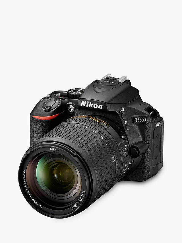 Nikon D5600 Digital SLR Camera with 18-140mm VR Lens, HD 1080p, 24.2MP, Wi-Fi, Optical Viewfinder, 3.2" Vari-Angle LCD Touch Screen, Black