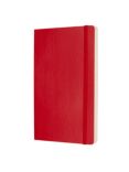 Moleskine Large Soft Cover Ruled Notebook, Red