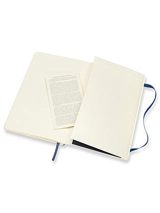 Moleskine Large Soft Cover Ruled Notebook, Navy