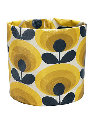 Orla Kiely 70's Flower Oval Small Fabric Plant Bag, Yellow