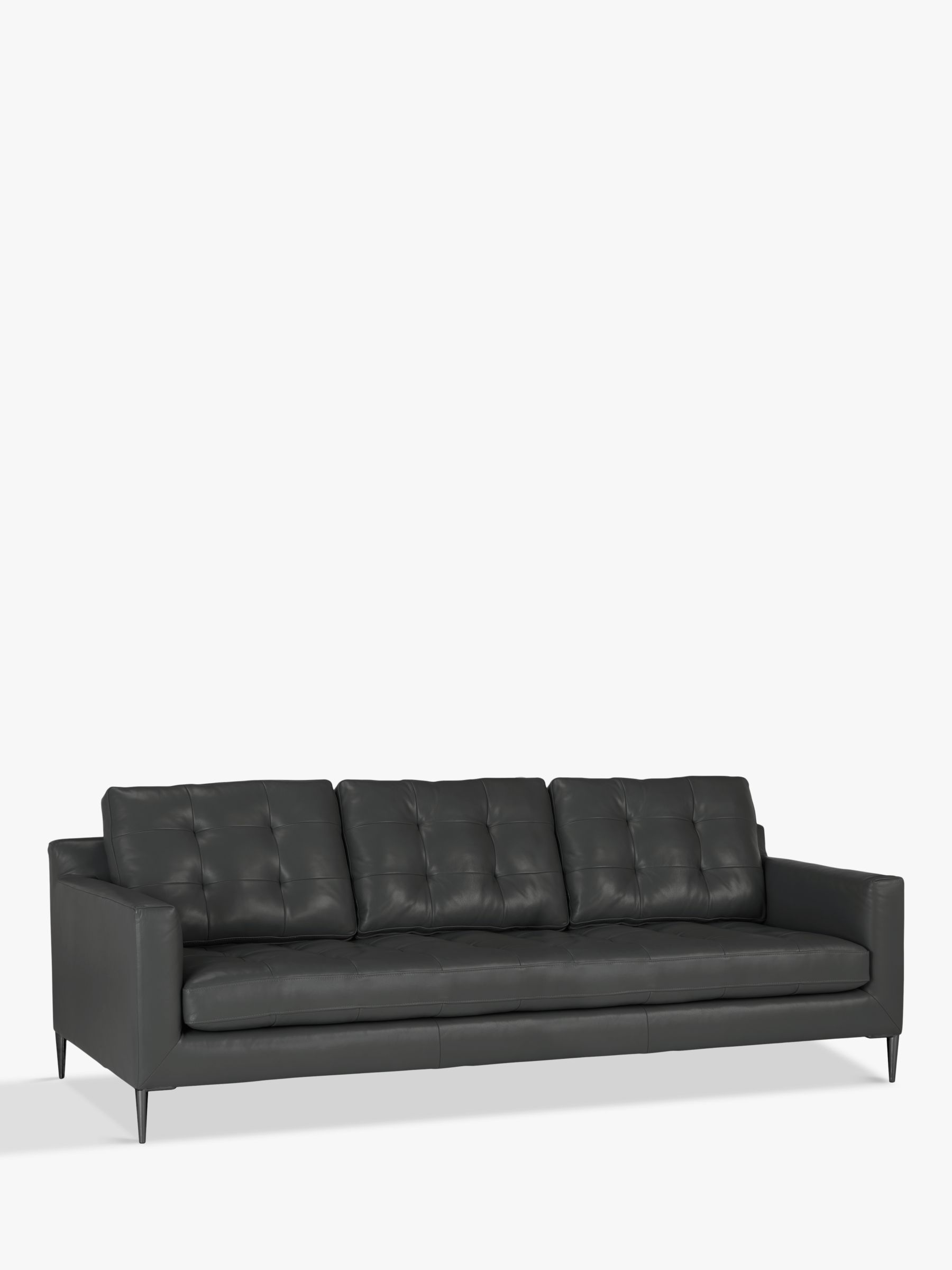 John Lewis Draper Grand 4 Seater Leather Sofa, Metal Leg