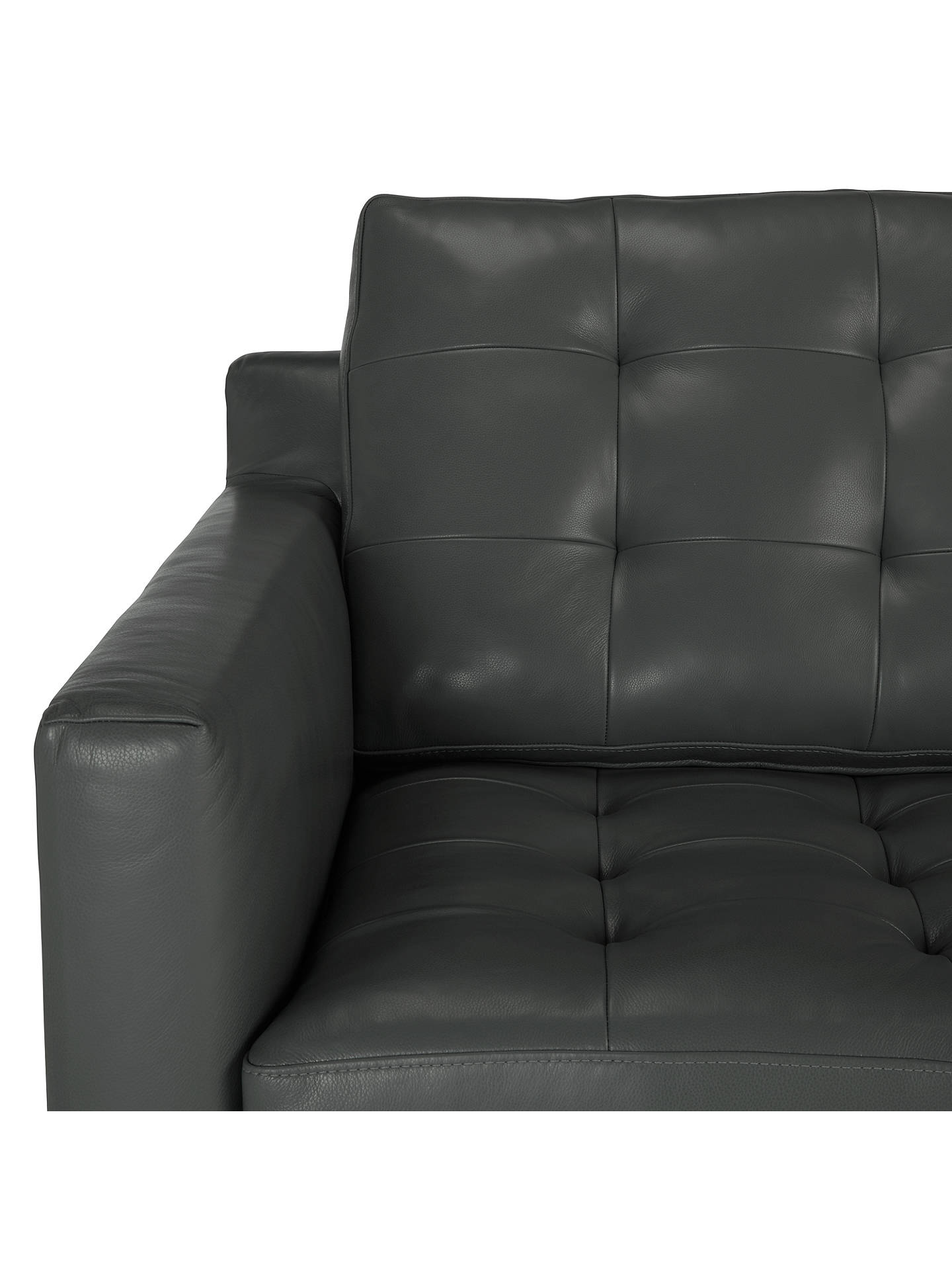 John Lewis & Partners Draper Medium 2 Seater Leather Sofa, Metal Leg ...