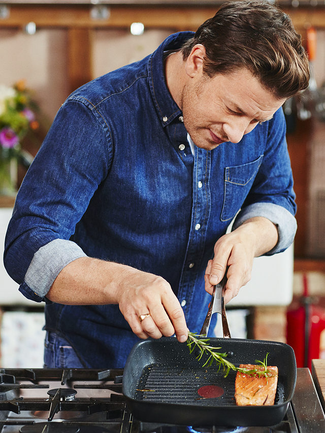 Påhængsmotor hjælpe Devise Jamie Oliver by Tefal Hard Anodised Aluminium Non-Stick Grill Pan