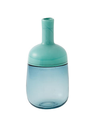 west elm Vitreluxe Glass Bottle Vase, Blue