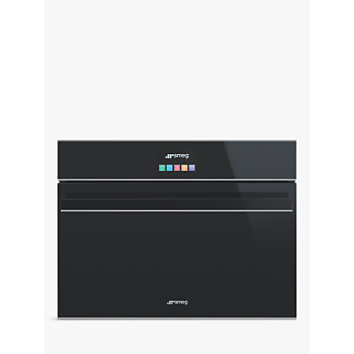 Smeg SF4604MCNX Dolce Stil Novo Integrated Combination Microwave Oven, Black/Stainless Steel