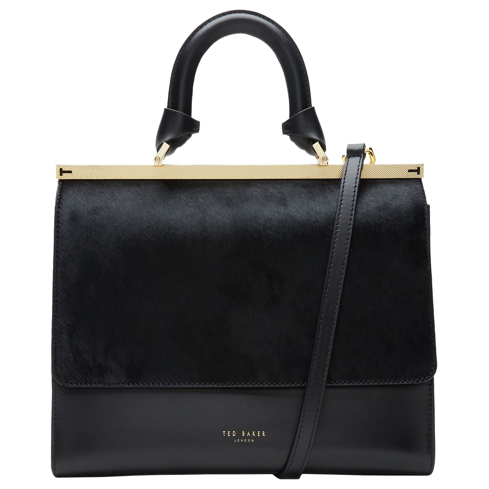 Ted Baker Luci Leather Top Handle Tote Bag, Black