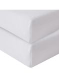 John Lewis Baby GOTS Organic Cotton Fitted Cotbed Sheet, Pack of 2, White