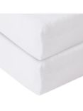 John Lewis Organic Cotton Fitted Terry Cot Sheet, Pack of 2, White