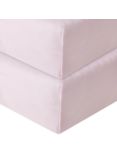 John Lewis GOTS Organic Cotton Fitted Cot Sheet, Pack of 2, 60 x 120, Pink