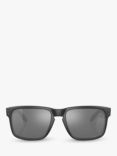 Oakley OO9102 Men's Holbrook Prizm Polarised Square Sunglasses, Matte Black/Mirror Brown