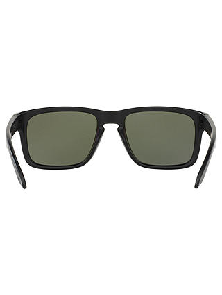 Oakley OO9102 Men's Holbrook Prizm Polarised Square Sunglasses, Matte Black/Mirror Brown