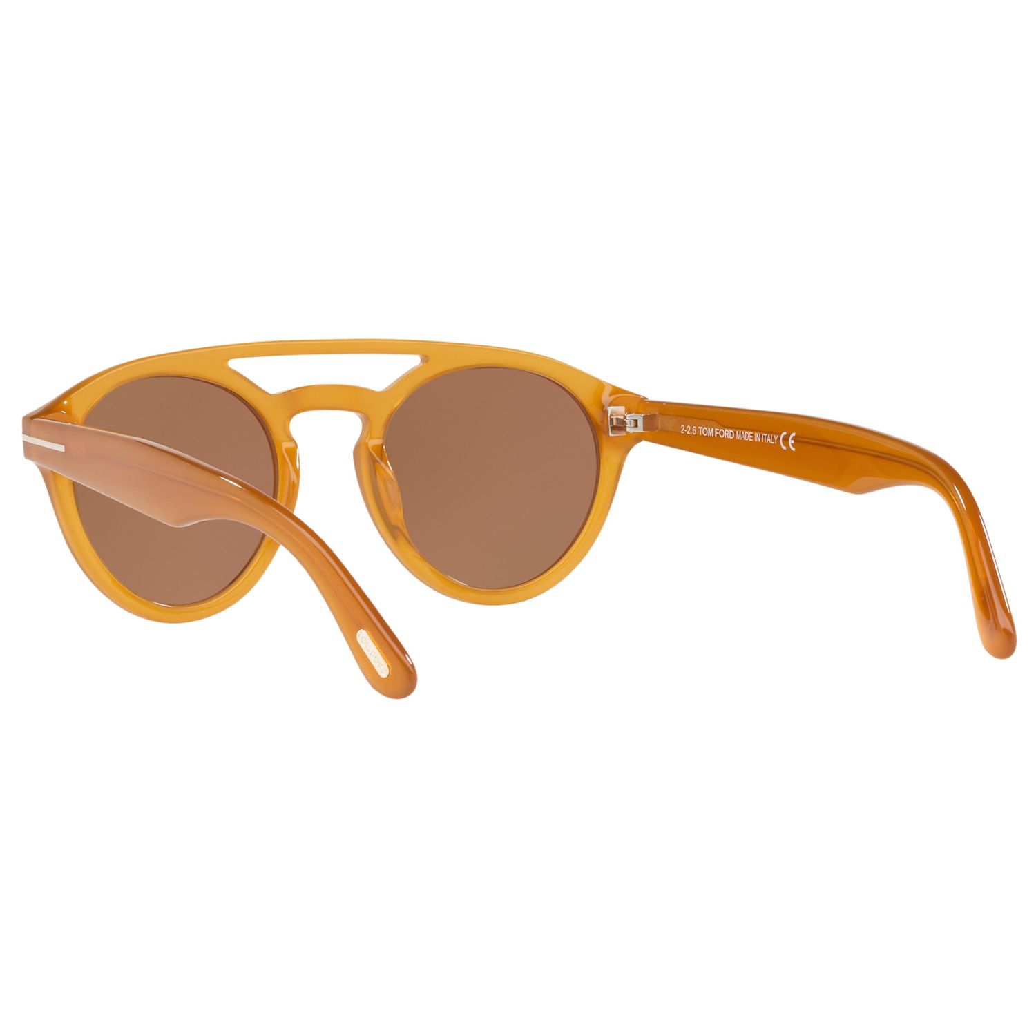 TOM FORD TF537 Clint Round Sunglasses, Camel