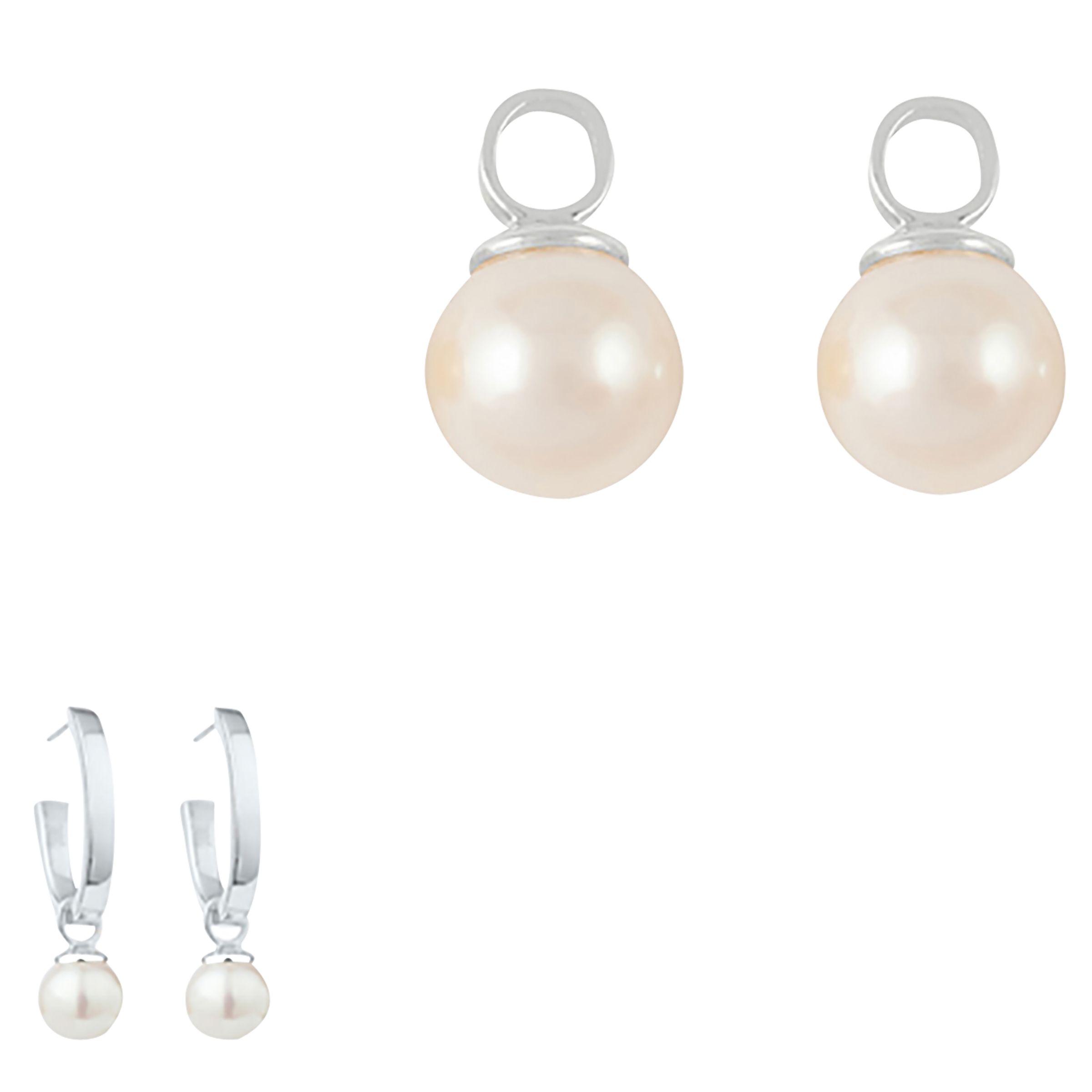 Susan Caplan Gila Earring Drops, Silver/Freshwater Pearl