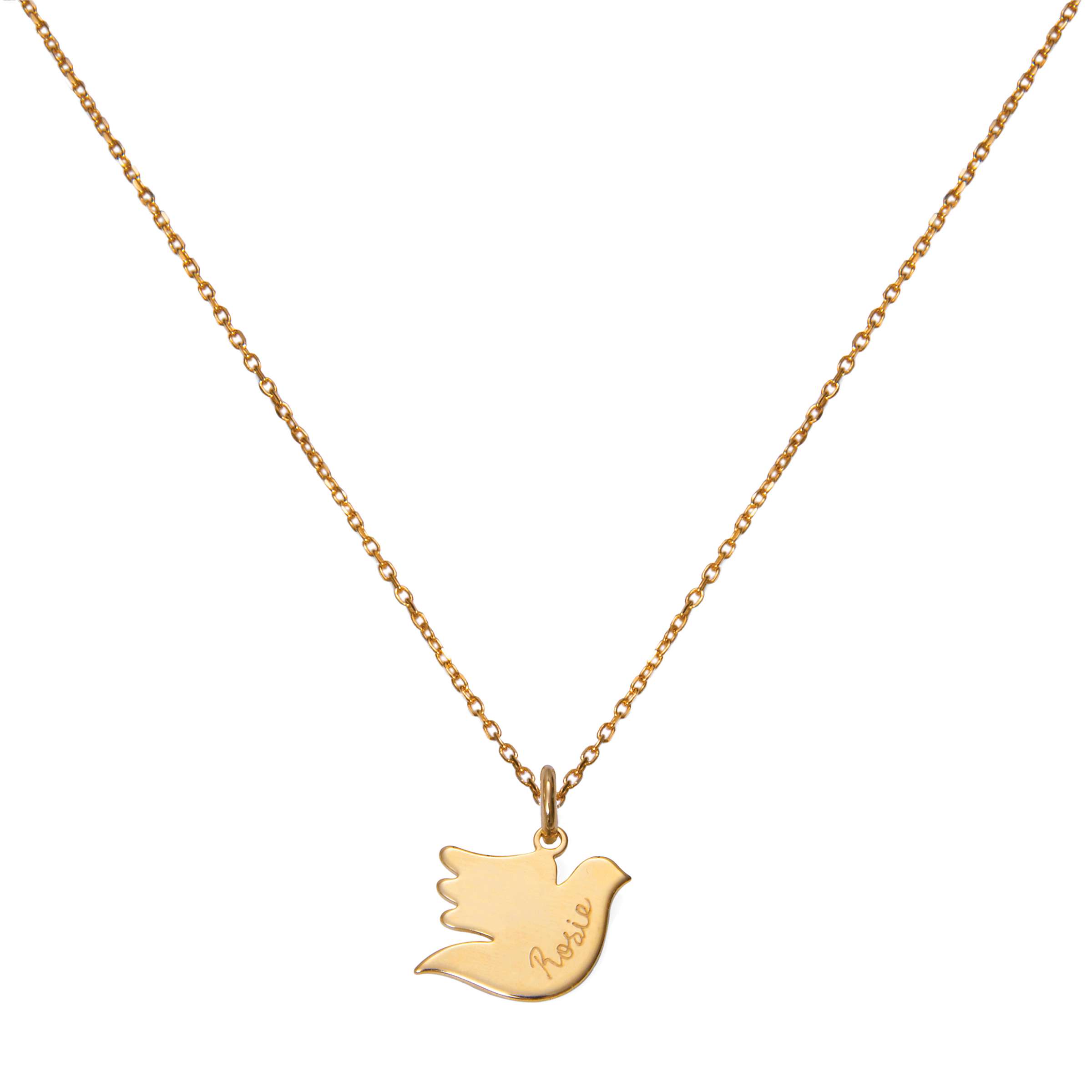 Buy Merci Maman Personalised Dove Pendant Chain Necklace Online at johnlewis.com