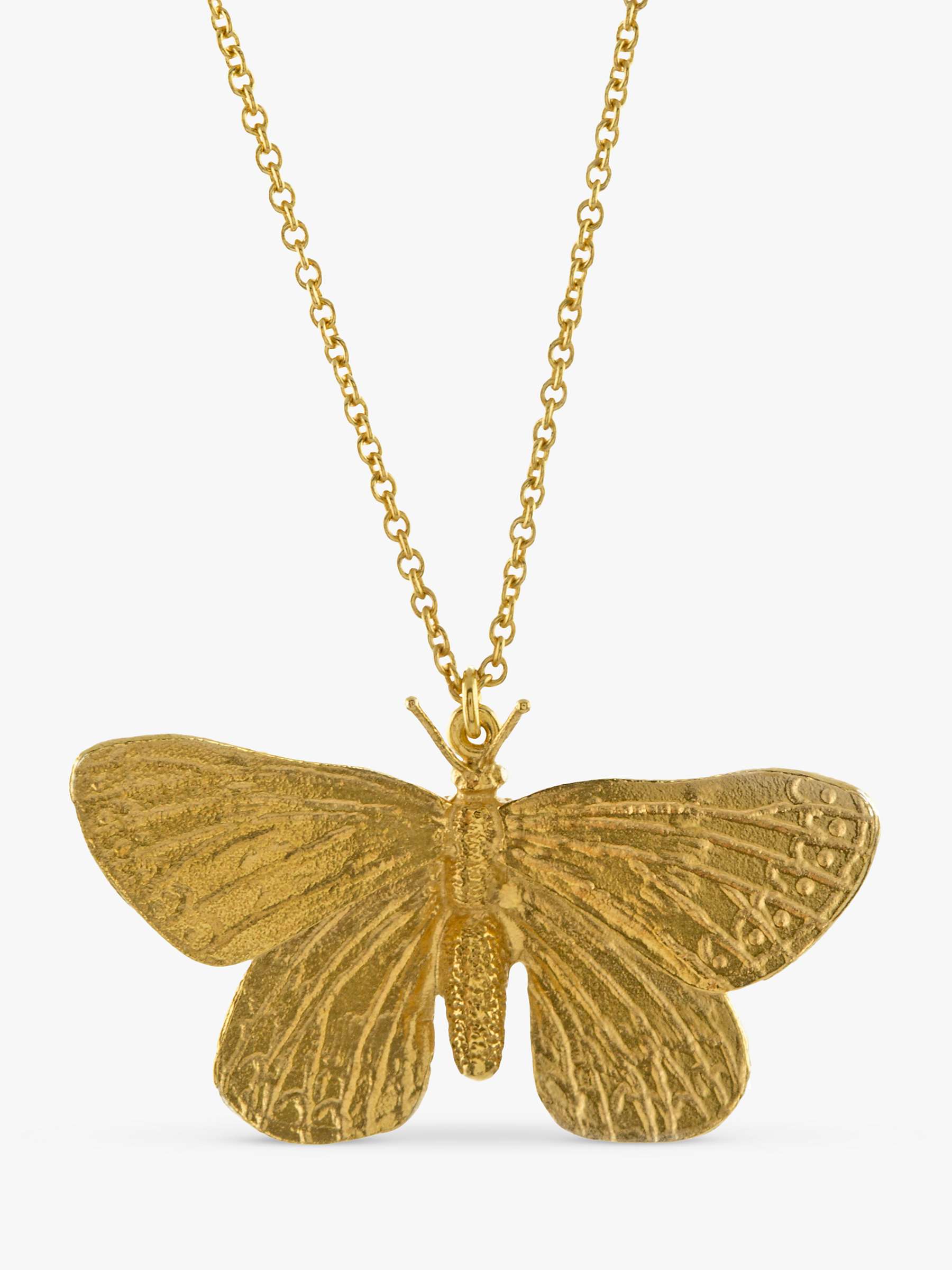 Buy Alex Monroe Butterfly Pendant Necklace, Gold Online at johnlewis.com