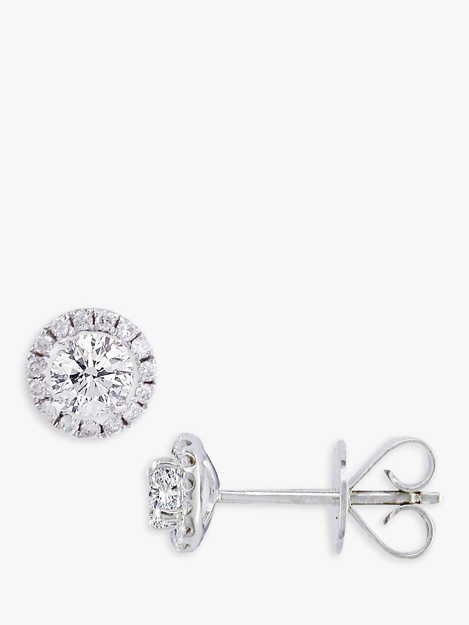 Buy E.W Adams 18ct White Gold Diamond Cluster Stud Earrings, 0.46ct Online at johnlewis.com