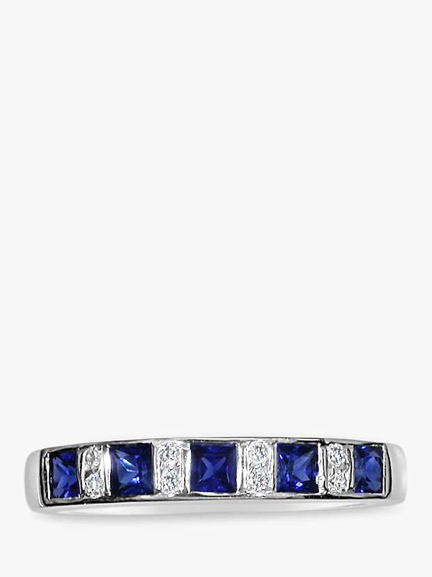 Buy E.W Adams 18ct White Gold Diamond and Sapphire Half Eternity Ring Online at johnlewis.com
