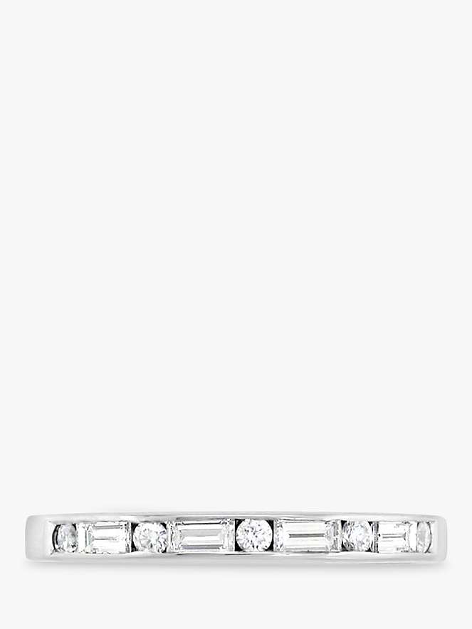 Buy E.W Adams 18ct White Gold Baguette and Brilliant Cut Diamond Half Eternity Ring, 0.32ct Online at johnlewis.com