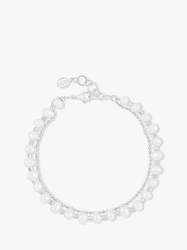 Dower & Hall Orissa Freshwater Pearl Bracelet, Silver/White