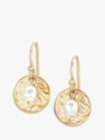 Dower & Hall Sterling Silver Pearlicious Round Drop Earrings, Gold/White