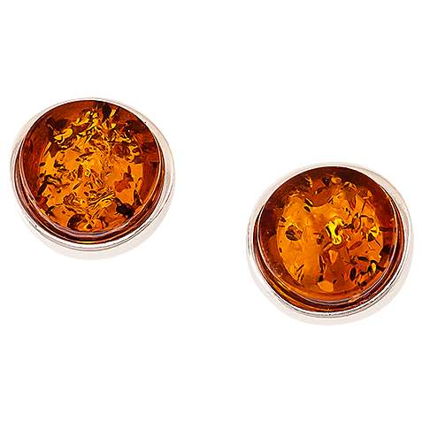 Buy Be-Jewelled Amber Round Stud Earrings, Cognac Online at johnlewis.com
