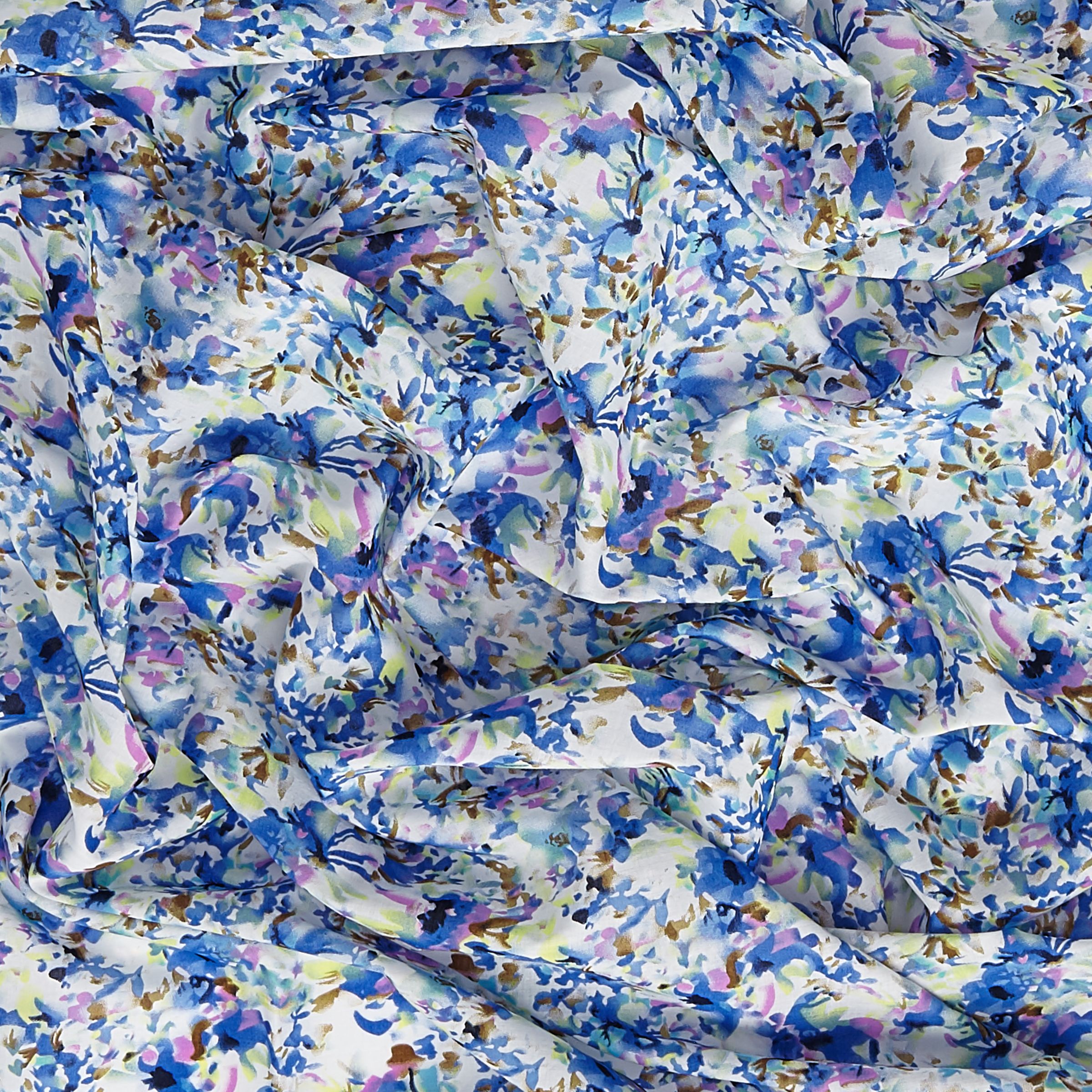 Viscount Textiles Kaleidoscope Floral Print Fabric, Blue