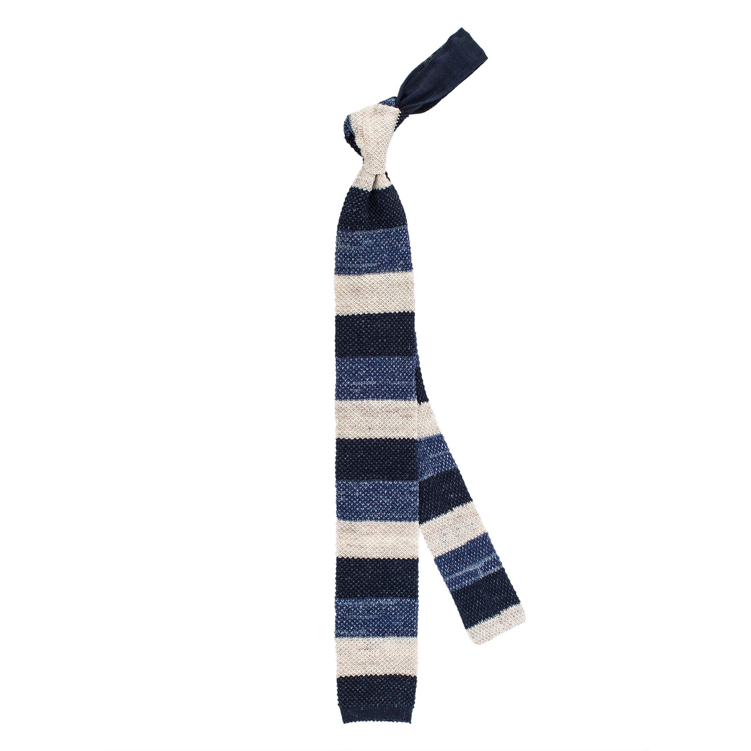 Thomas Pink Gentleman Stripe Knitted Tie, Navy/White