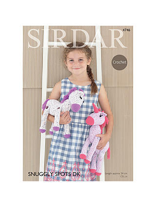 Sirdar Snuggly Spots DK Children's Unicorn Toy Crochet Pattern, 4746