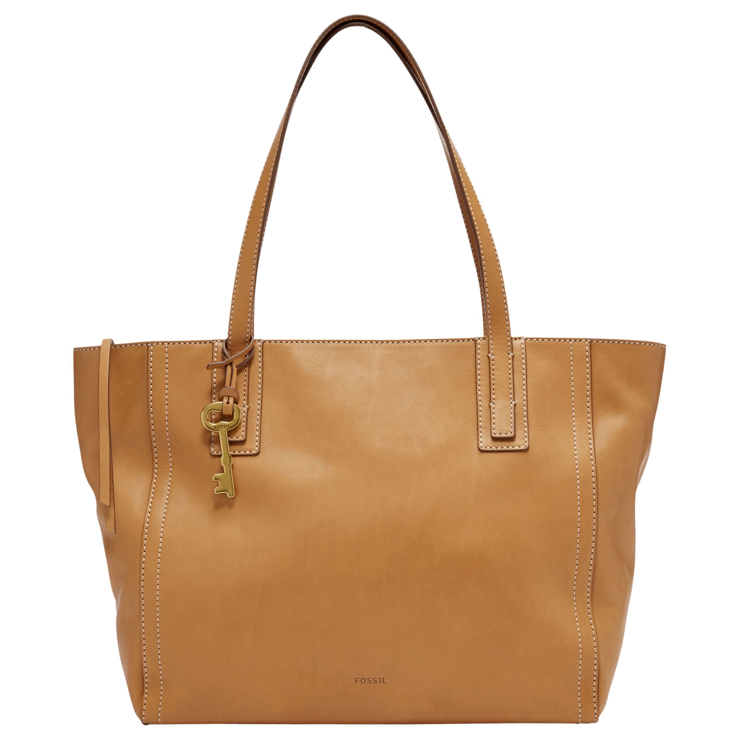 fossil leather tote bag