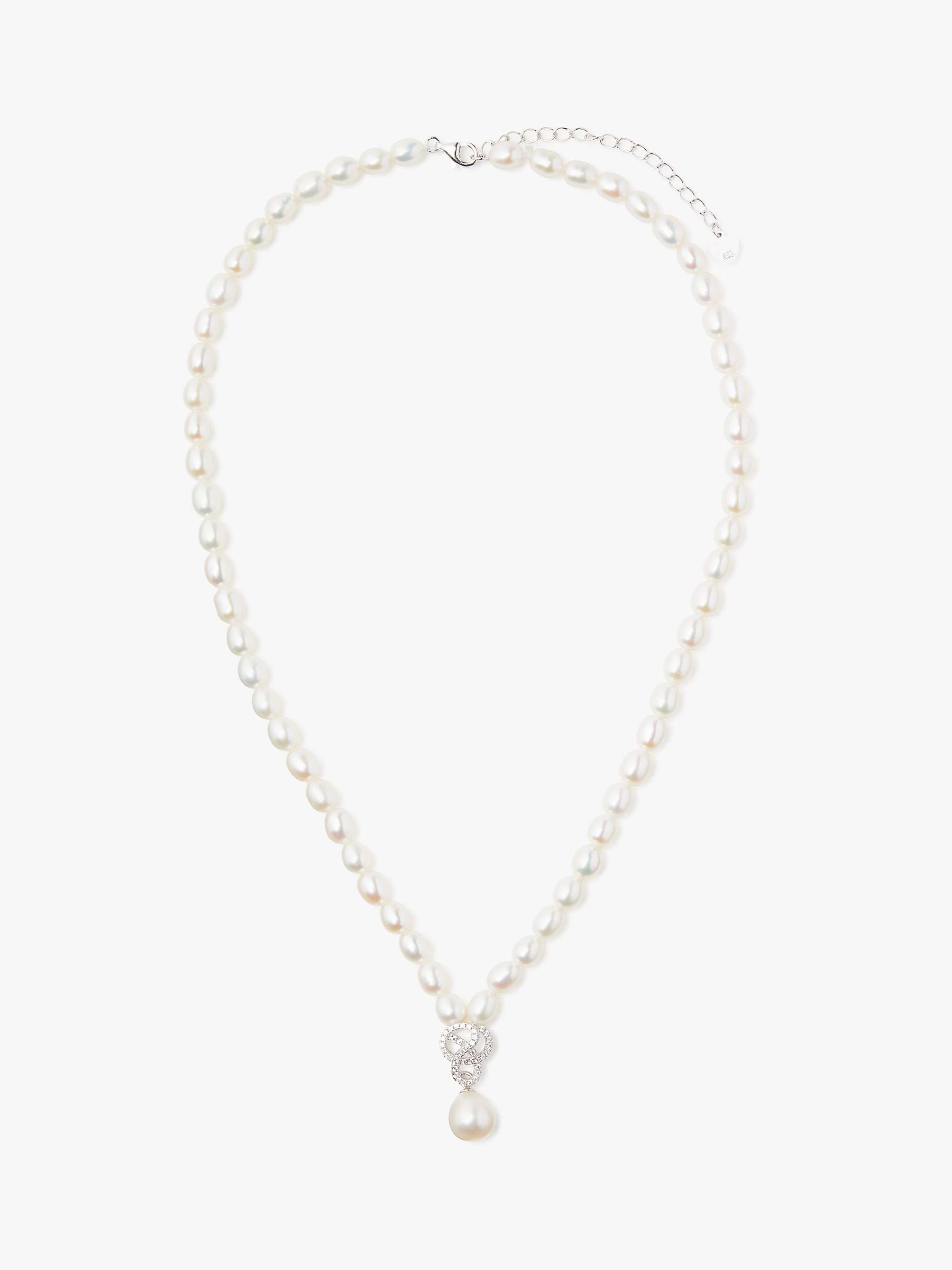 Buy Lido Freshwater Rice Pearl Knot Swirl Drop Collar Necklace, White Online at johnlewis.com