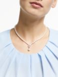 Lido Freshwater Rice Pearl Knot Swirl Drop Collar Necklace, White