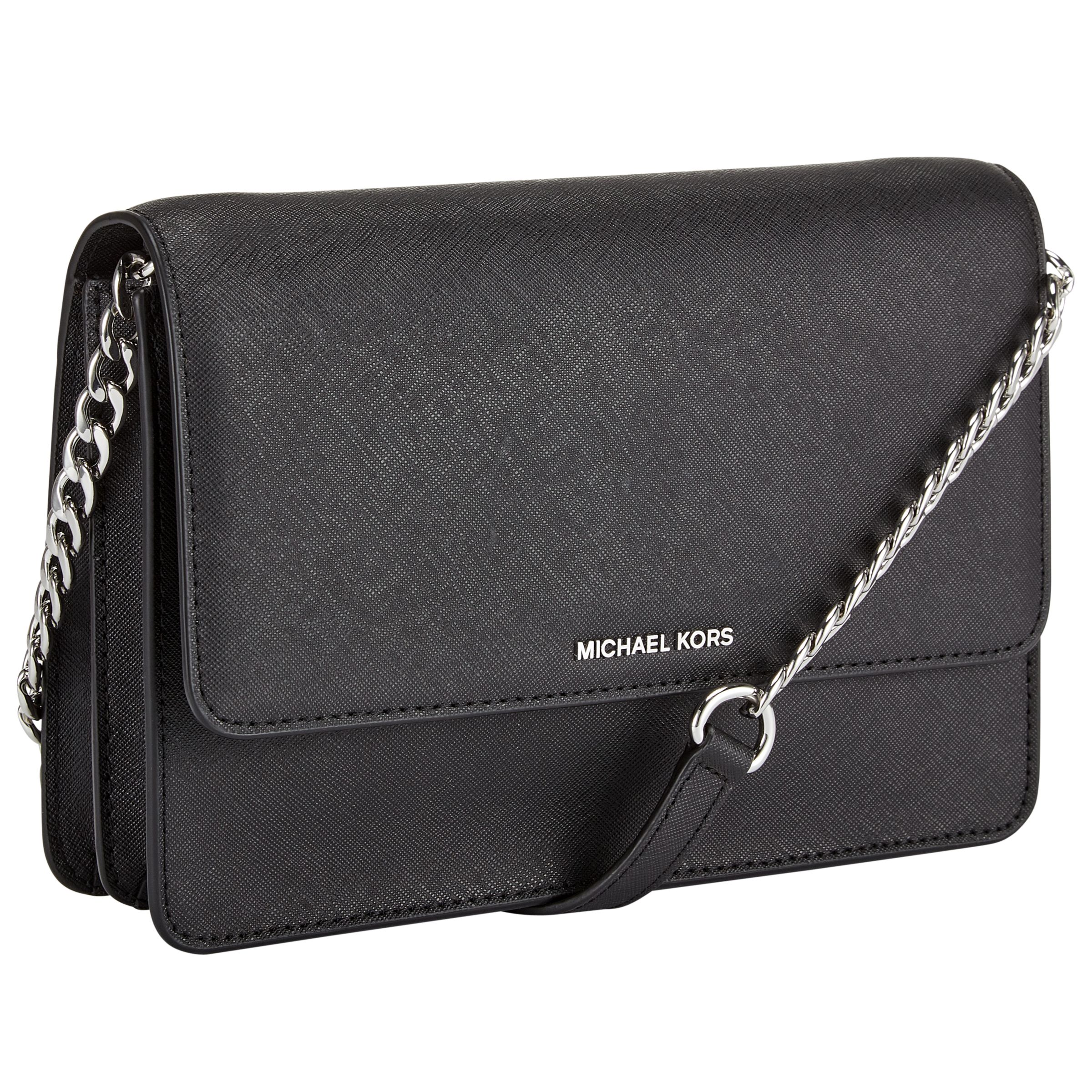 Michael Kors Daniela Large Saffiano Leather Crossbody Bag (black): Handbags