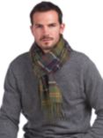 Barbour Merino Cashmere Blend Tartan Scarf, Classic Green/Blue