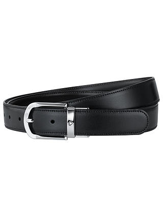 Montblanc Horseshoe Leather Belt, One Size, Black