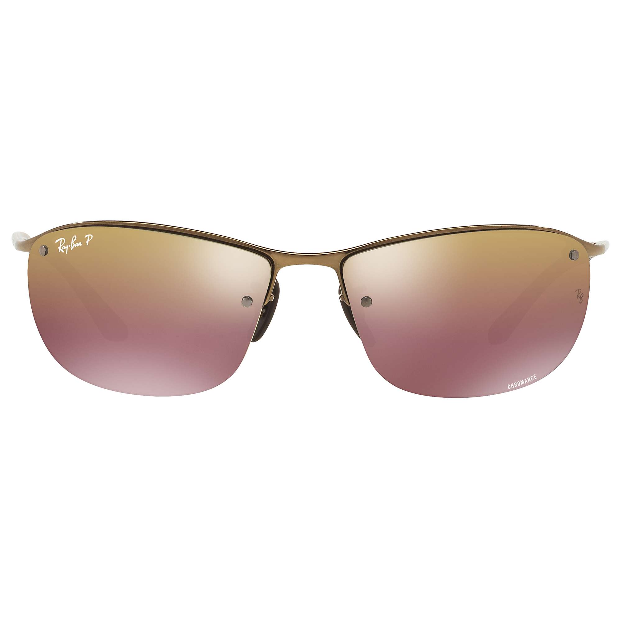 Buy Ray-Ban RB3542 Polarised Chromance Rectangular Sunglasses Online at johnlewis.com