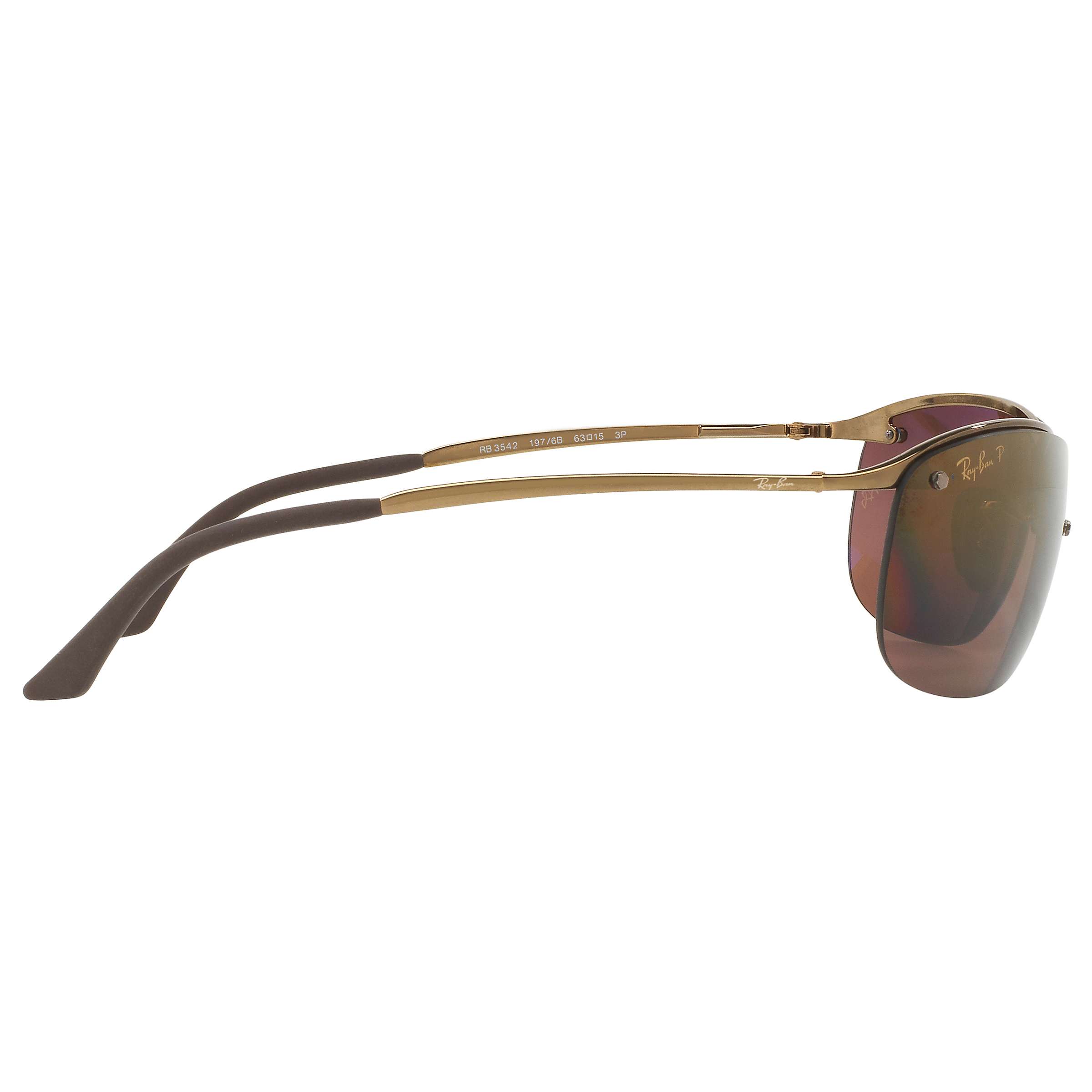 Buy Ray-Ban RB3542 Polarised Chromance Rectangular Sunglasses Online at johnlewis.com