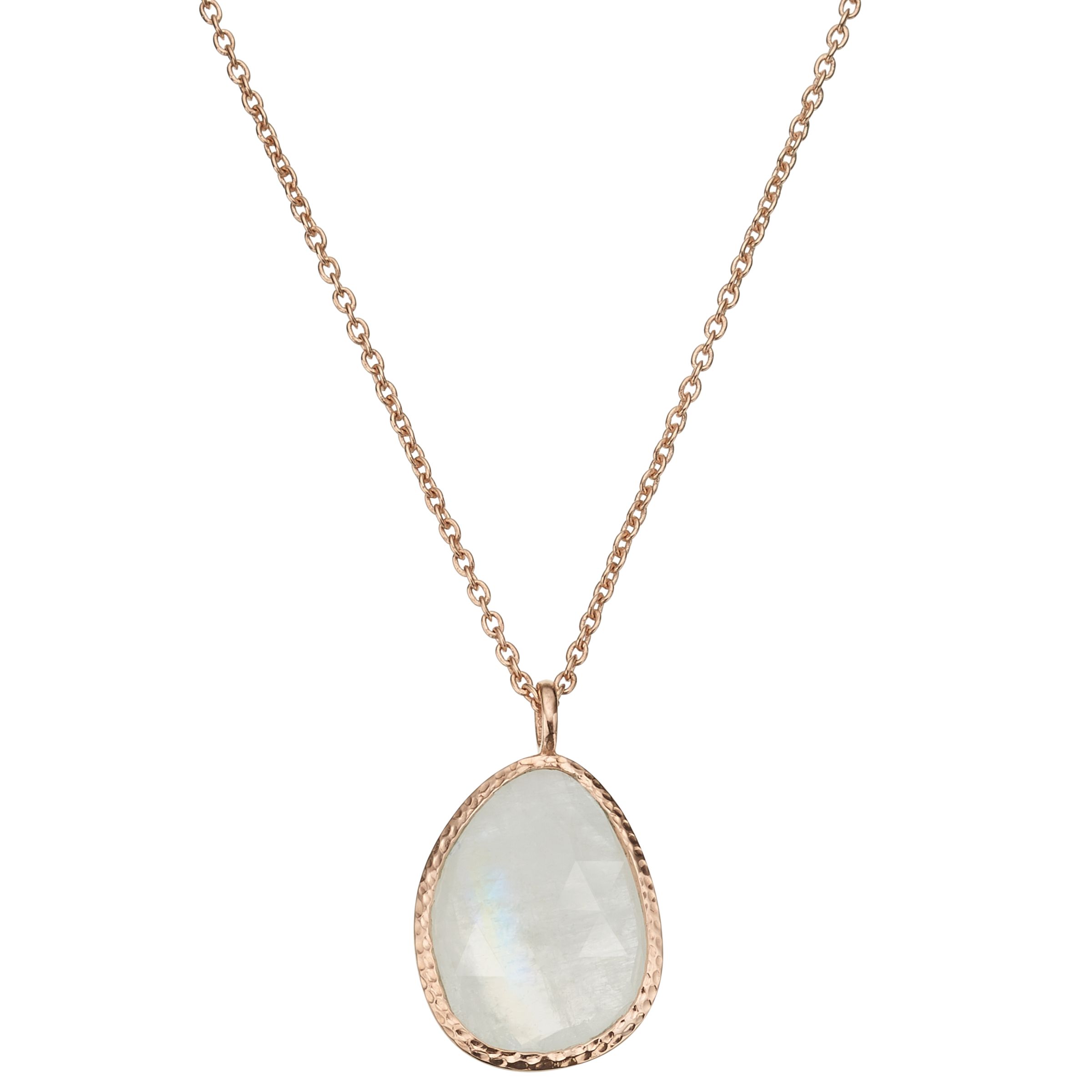John Lewis & Partners Gemstones Organic Shape Pendant Necklace, Rose ...