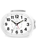 Acctim Lila Non-Ticking Sweep Analogue Alarm Clock, White