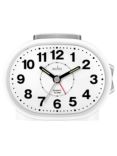 Acctim Lila Non-Ticking Sweep Analogue Alarm Clock, White