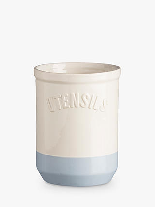 Mason Cash Bakewell Utensil Pot, Cream/Blue