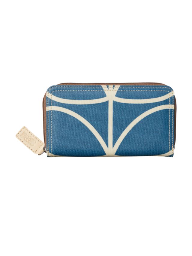 Orla Kiely Giant Linear Stem Large Zip Around Purse Marine