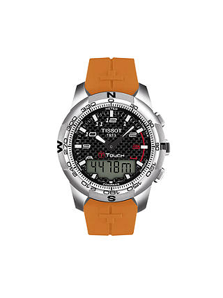 Tissot T0474204720701 Men's T-Touch II Titanium Rubber Strap Watch, Orange