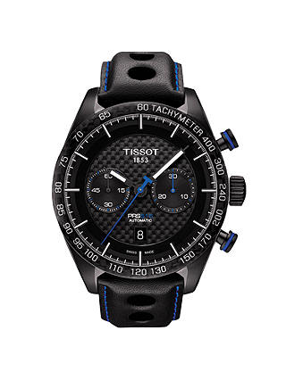 Tissot T1004273620100 Men's PRS 516 Automatic Chronograph Date Leather Strap Watch, Black