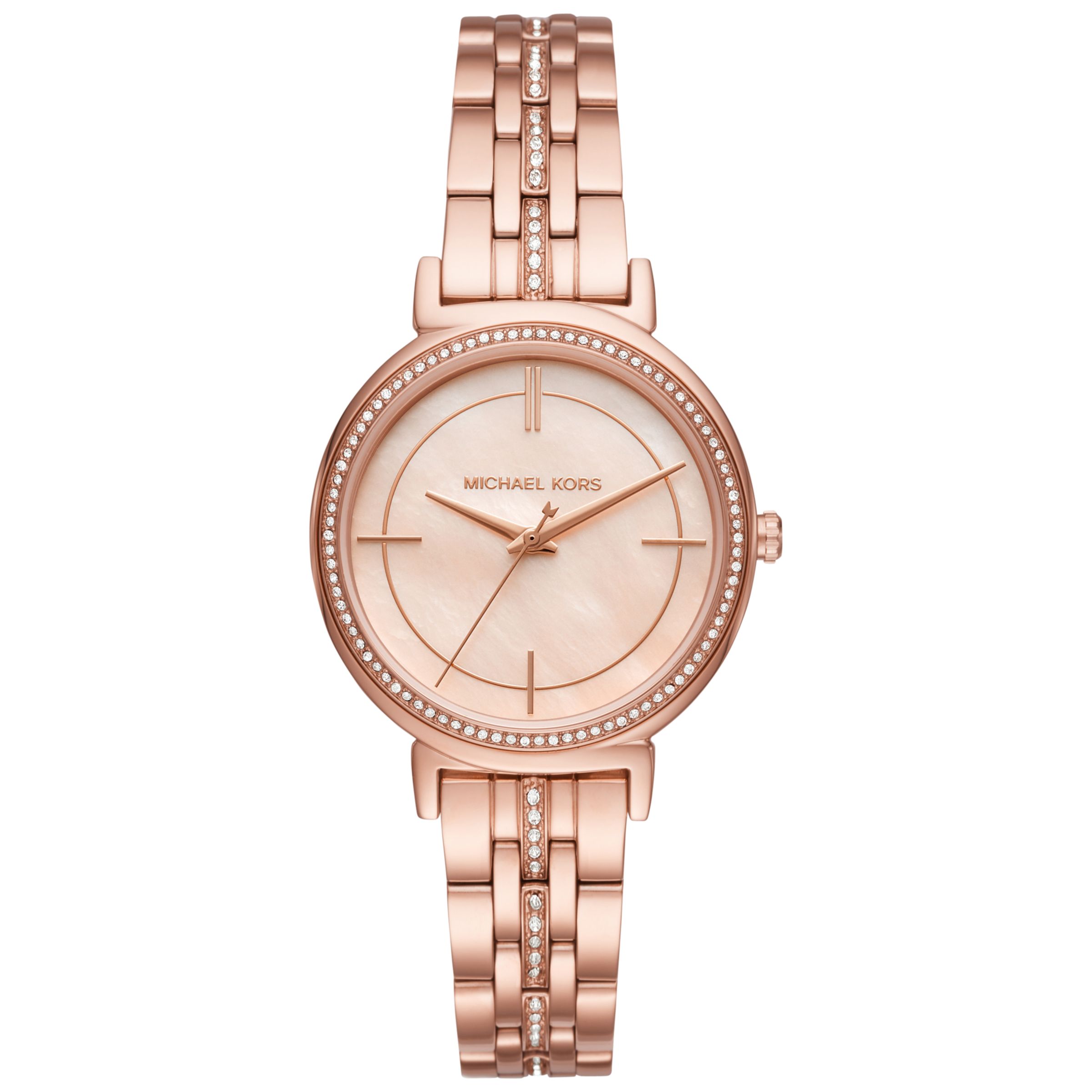 Michael Kors MK3643 Women's Cinthia Crystal Bracelet Strap Watch, Rose Gold
