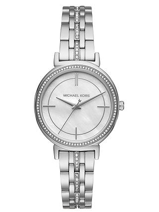 Michael Kors MK3641 Women's Cinthia Crystal Bracelet Strap Watch, Silver