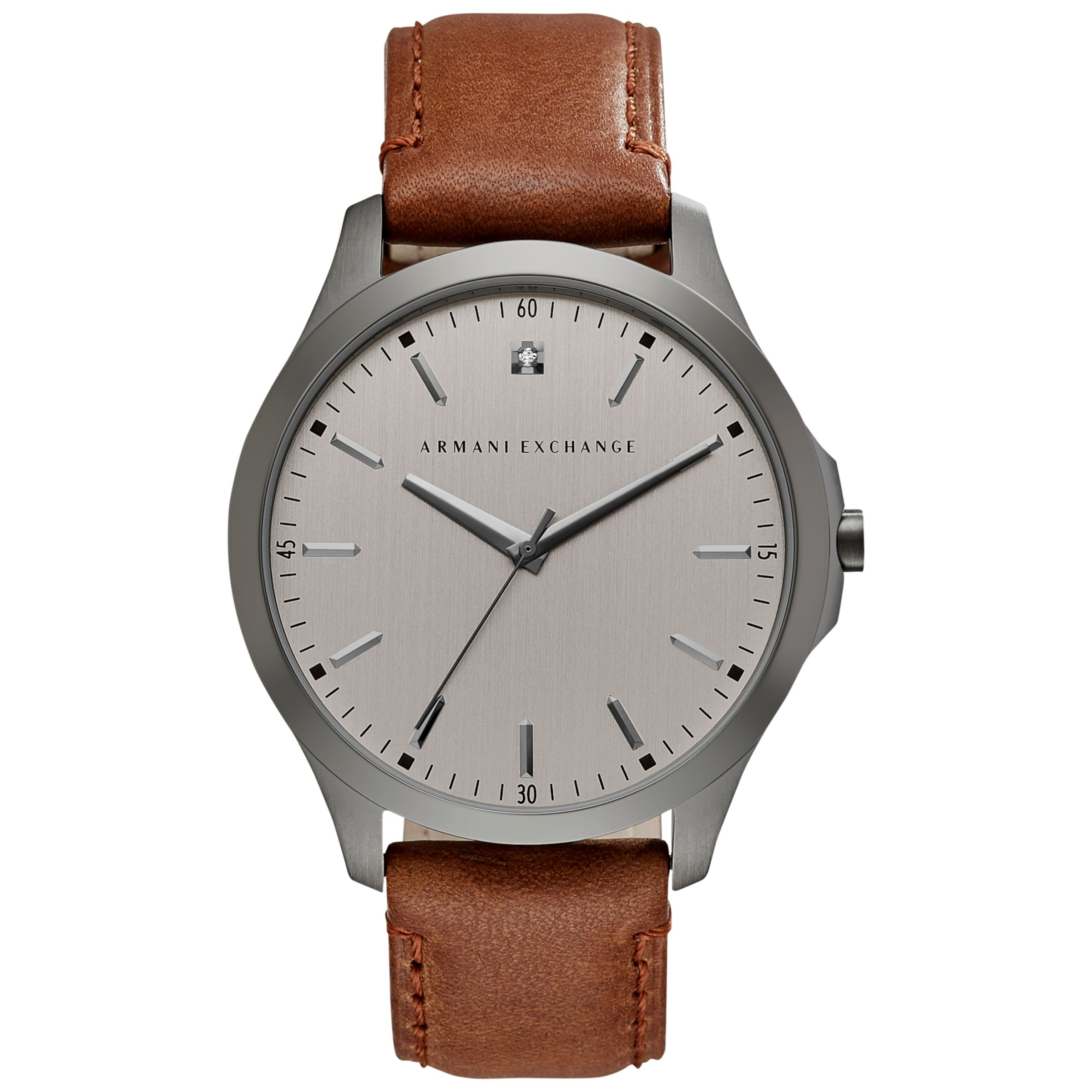 armani exchange watch men's leather strap